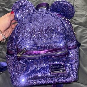 Loungefly Purple Sequin Disney Backpack